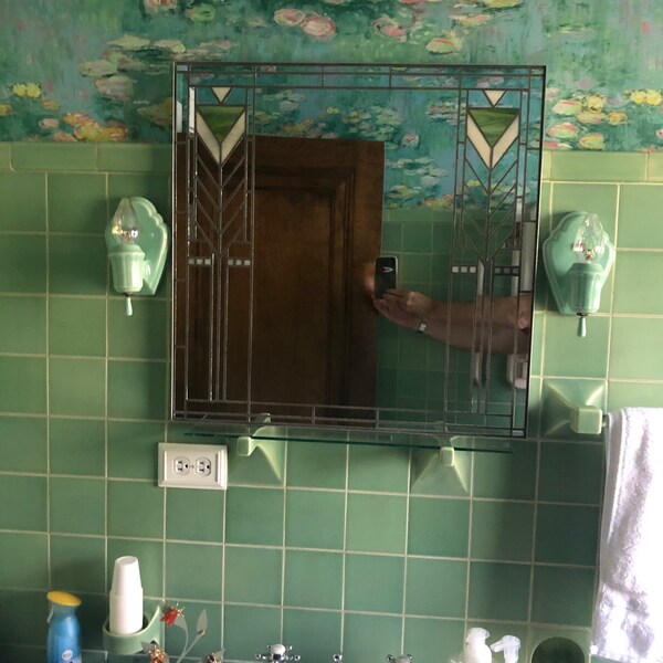 Small Wall Mirror for Entryway, Art Deco Mirror, Mission-style Mirror Wall Decor, Craftsman ...