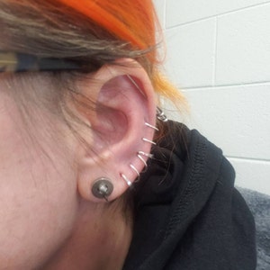 Triple Spiral Piercing Hoop Earring: Sterling Silver, Gold Filled