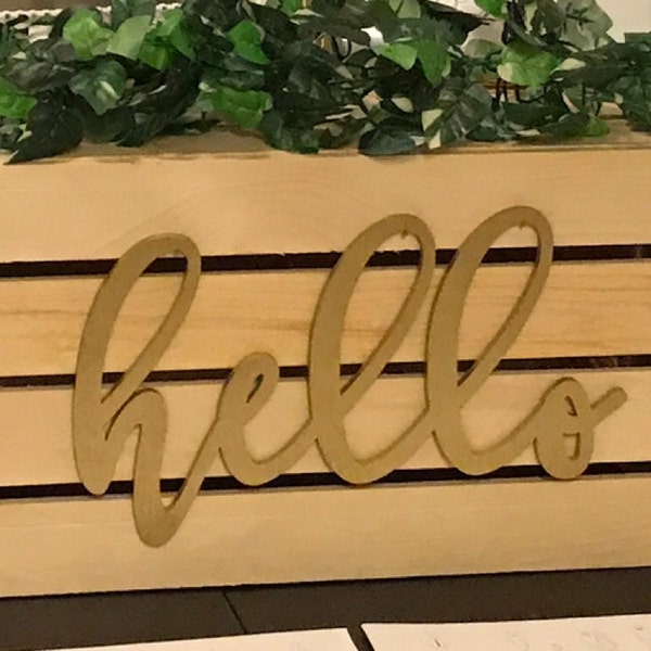 Hello Wooden Sign – Modern Cursive Wood Word - Etsy