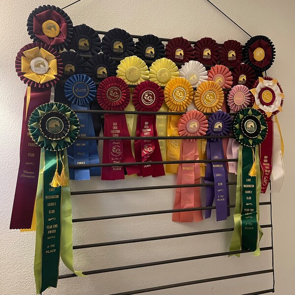 Horse Show Ribbon Display Rack | Equestrian Rosette Holder | Wall ...