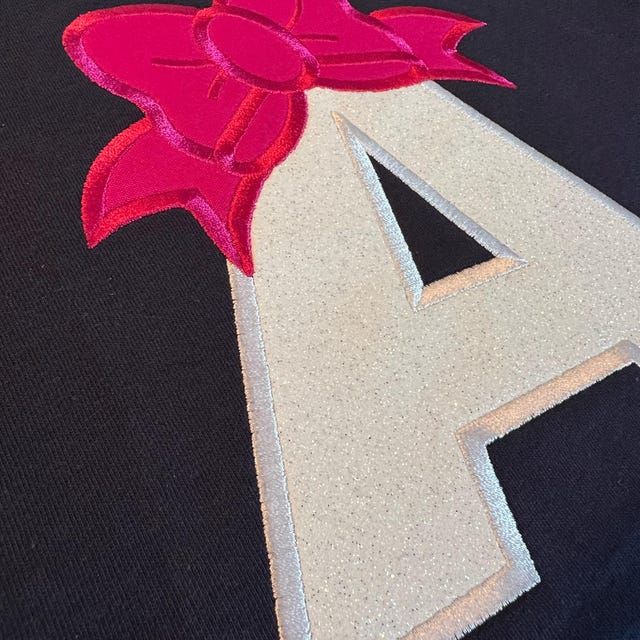リボンアルファベット文字セット A-Z アップリケ機械刺繍デザイン 4