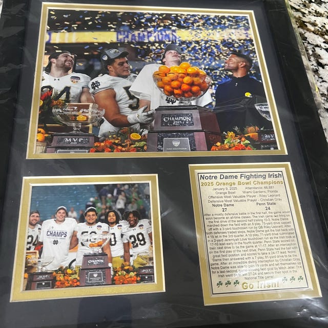 Notre Dame 2025 Orange Bowl Champs Framed Photo Collage (12