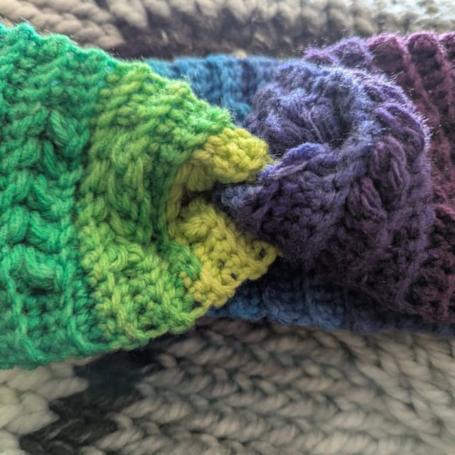 A customer's finished Cozy Wheat Crochet Pattern Bundle