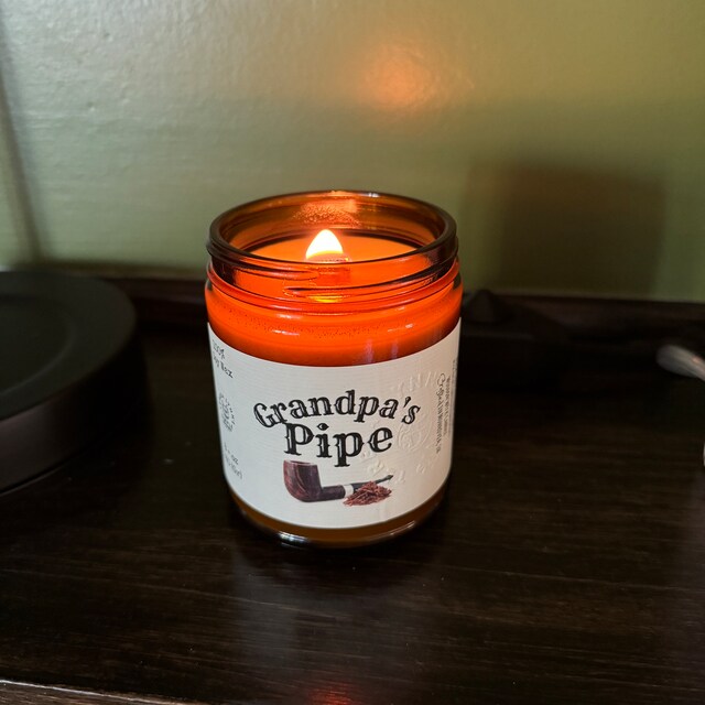 candle black cherry tobacco Black Cherry Tobacco Scented Soy Candle, Wooden Wick