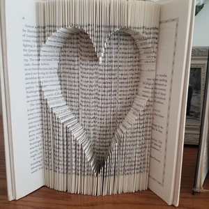 book folding pattern heart cut and fold with free printable etsy uk