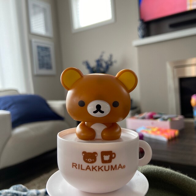 Rilakkuma Teacup Coffee Cup Bobbing Car Dashboard Ornament/home