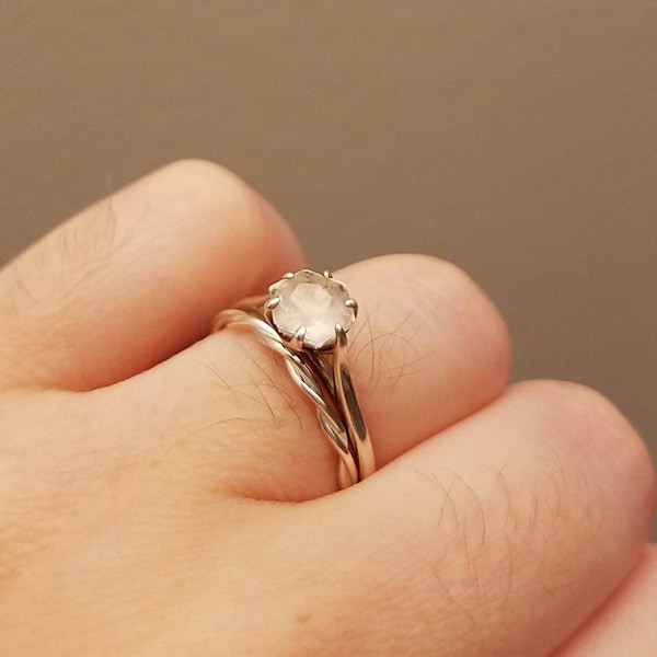 Silver Twist Ring Relaxed Rope Infinity Loose Twisted Skinny Wedding ...