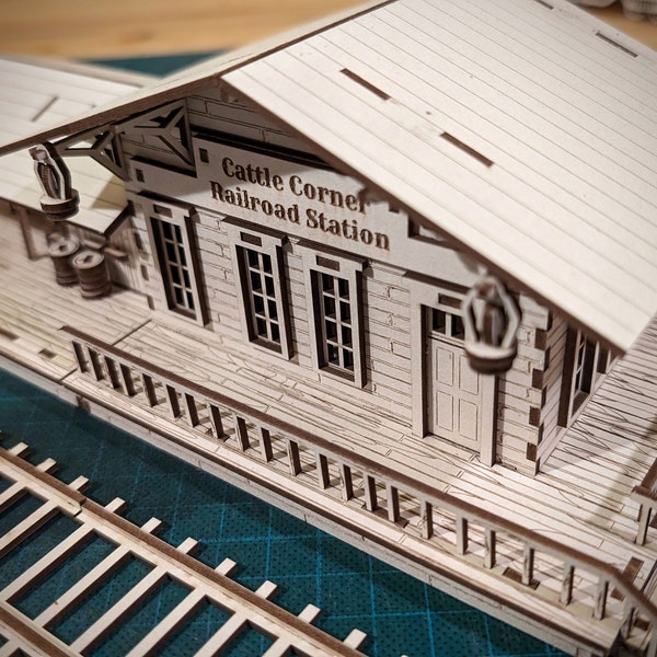 Wild West Railroad Train Station Files for Laser Cut (SVG, XCS, DXF ...