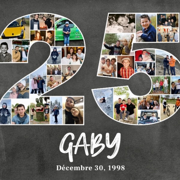 Number 9 Photo Collage, 9th Anniversary Collage Gift for Couples, Happy ...