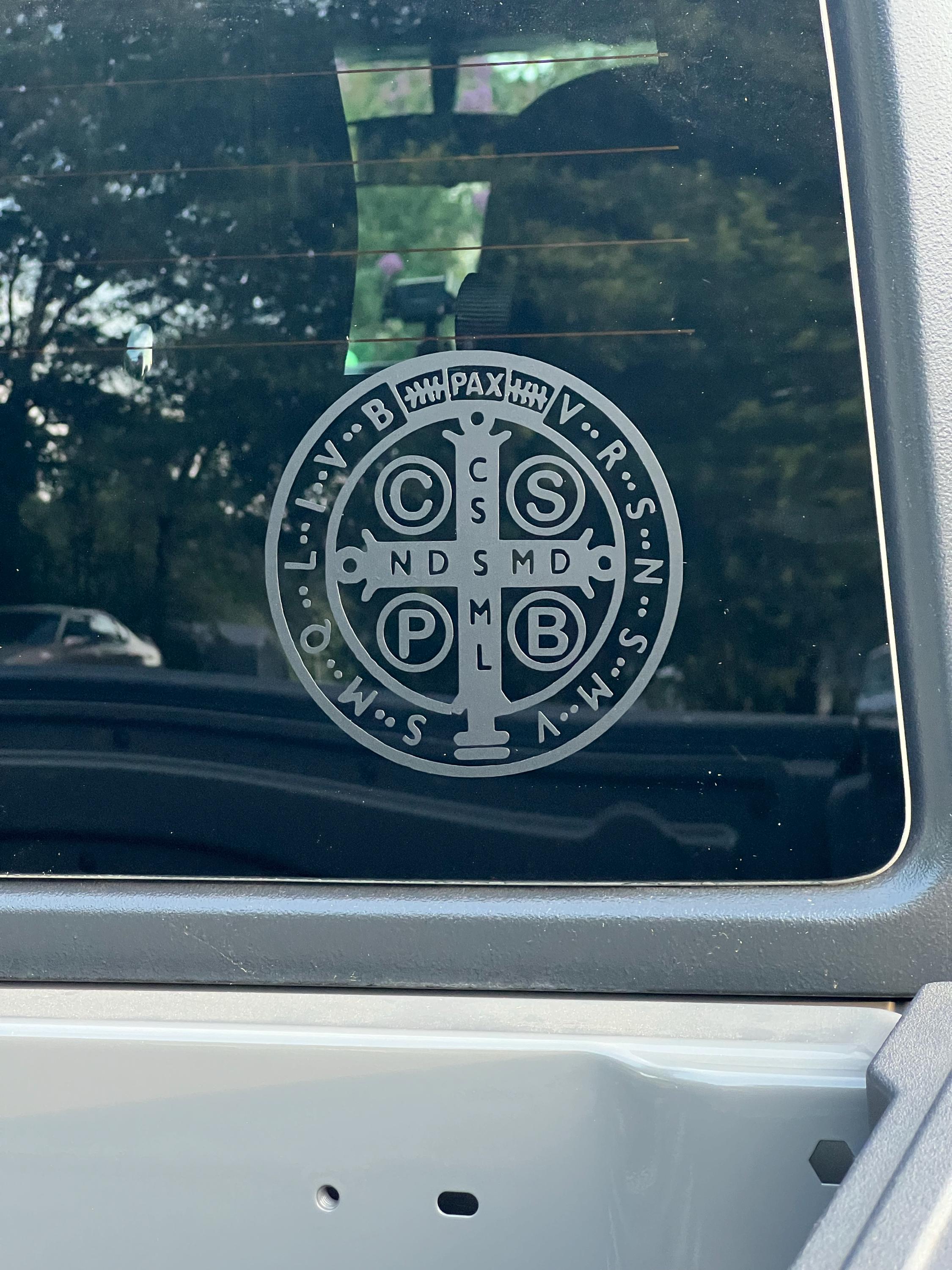 Saint Benedict - Catholic - Catholic decal - Catholic sticker - St benedict - Religious sticker - Protection decal - Car decal - St Benedict