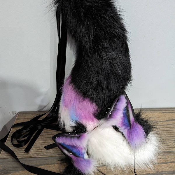 Wolf Ear and Tail Set Realistic Faux Fur Fox Ear and Tail Set Anime ...