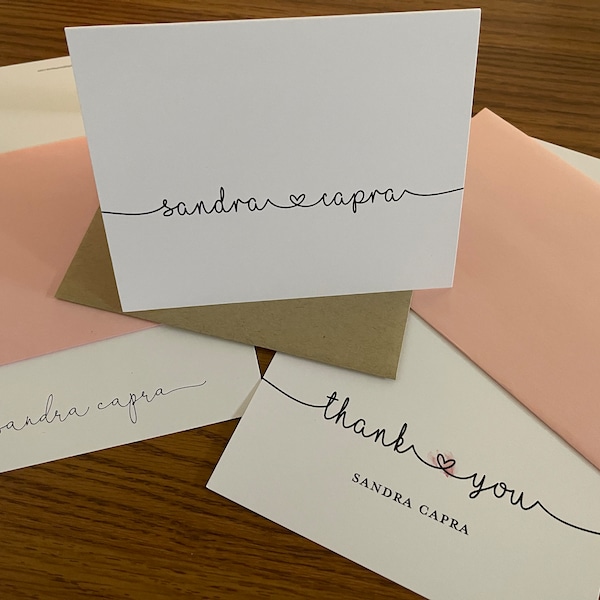 Personalized Folded Note Cards Stationery - Set of 12 With Envelopes - Etsy