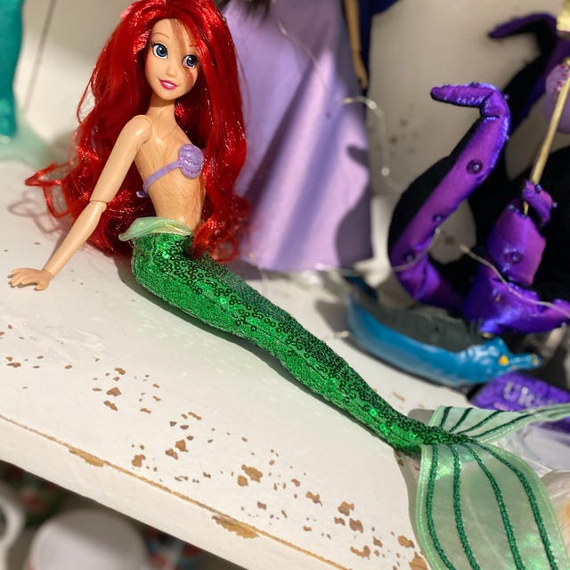 Princess Ariel Mermaid Green Sequin Tail - Doll Outfit for 11.5 Inches / 30  Cm Dolls (disney Princess Classic Dolls) With Pointed Toes - Etsy