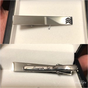 Personalized Tie Clip Silver High Polished Tie Clip Custom - Etsy