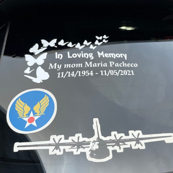 In Loving Memory Of ROSE Memorial Car Decal – 11 Inch Vinyl Sticker For Window/Bumper
