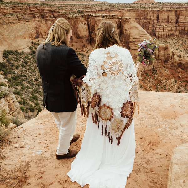 burnt orange shawl for wedding