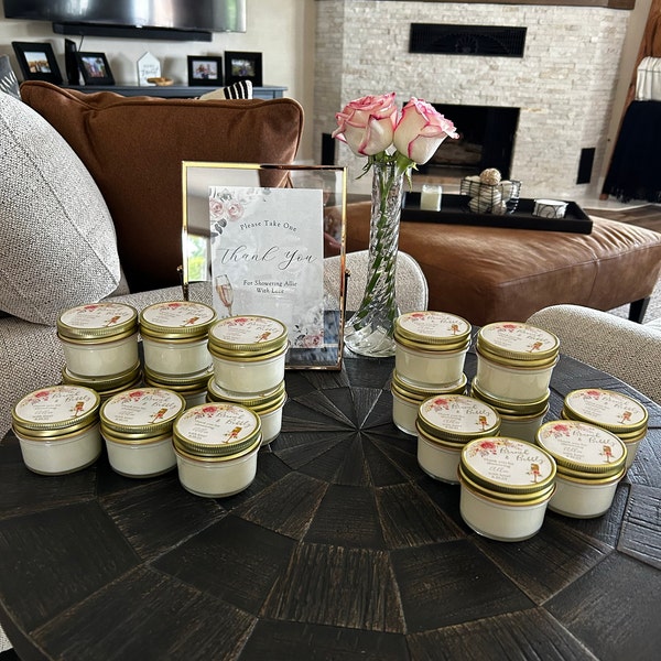Brunch & Bubbly Bridal Shower Favors / Personalized 4 Oz Favor Candles ...