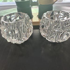 Tiffany & Co Vintage Crystal Rock Ice Cut Votive Tea Light Holder