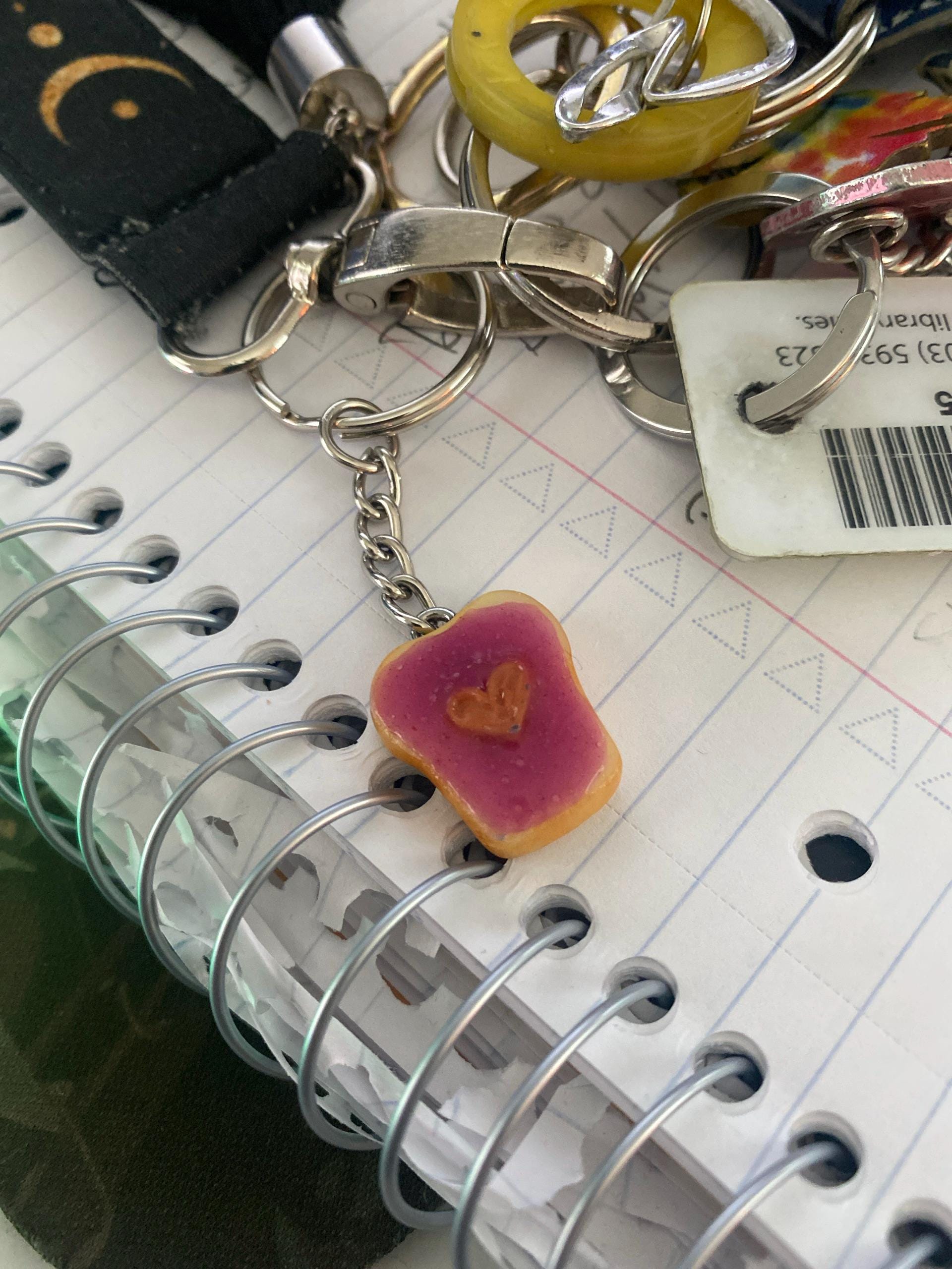 Peanut Butter and Jelly Heart Keychain Set, Grape, Best Friend&#39;s Keychains (or Phone Charms), Great Gift for Mom, Daughter, Sister, Cute :D