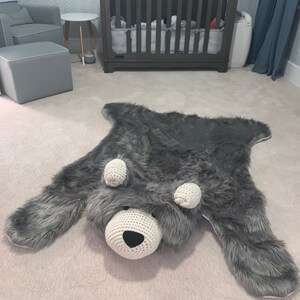 Nursery Rug Extra Large Grey Grizzly Bear Rug Claraloo - Etsy UK