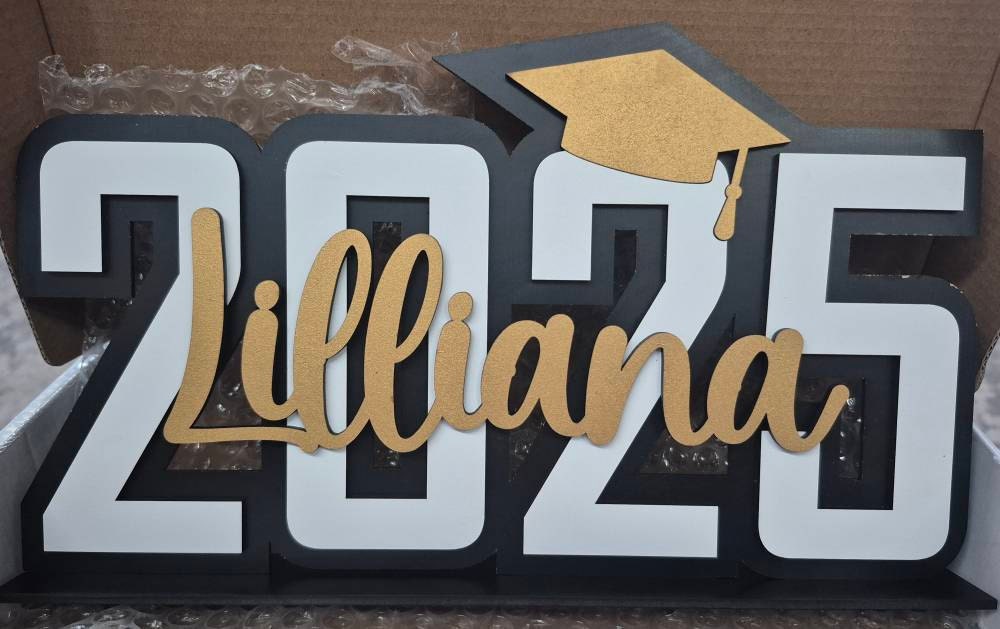 Personalisiertes Abschlussschild der Klasse von 2025, Abschlusstischdekoration &amp; Tafelaufsatz, Geschenktischdekoration, Senior Photo Prop Dekor