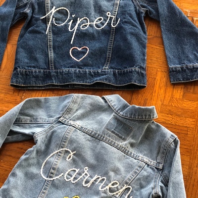 Custom Levis Hand Embroidered Baby Toddler Denim Jacket - Etsy