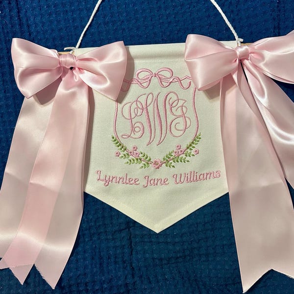 Custom Baby Banner for Hospital Door Sign & Nursery, Monogram Baby ...
