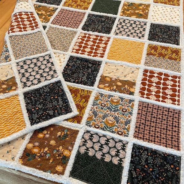 Reversable Rag Quilt Pattern Double-sided Rag Quilt Tutorial PDF | Reversible Baby Quilt Pattern ...