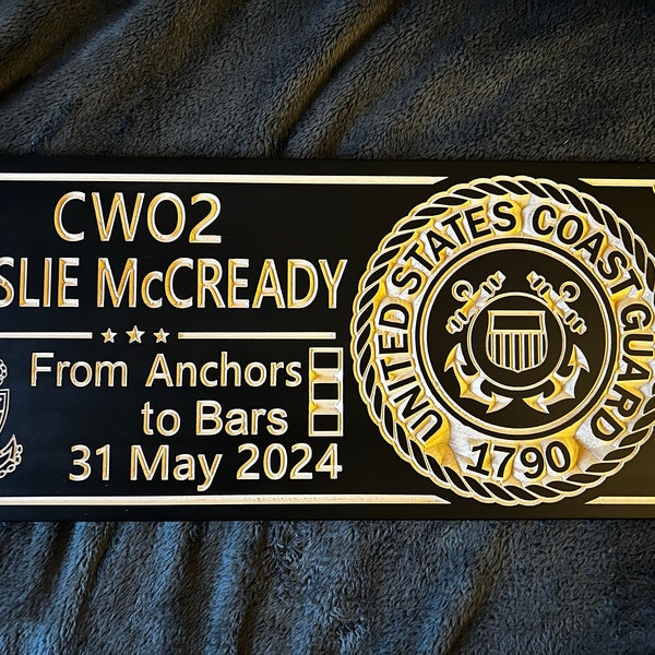 Coast Guard Commissioning Gift Military Plaque Retired Enlisted Army ...