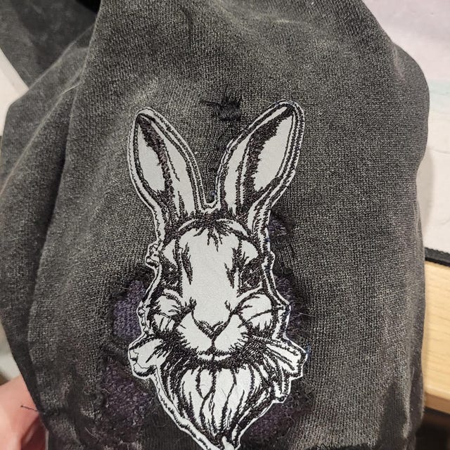 Rabbit Head Reflective Iron-on Embroidered Patch - Etsy