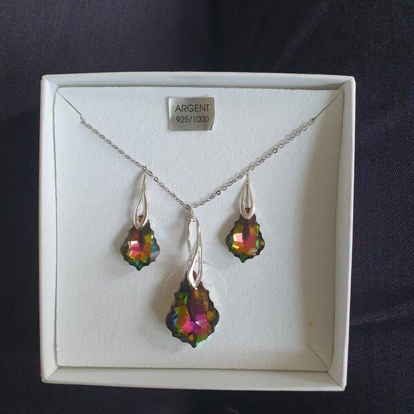 boucles d'oreille géométriques poires en cristal crochets
