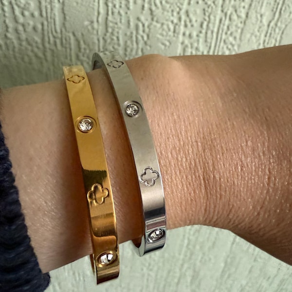 Silver Cable bangle waterproof main image 1