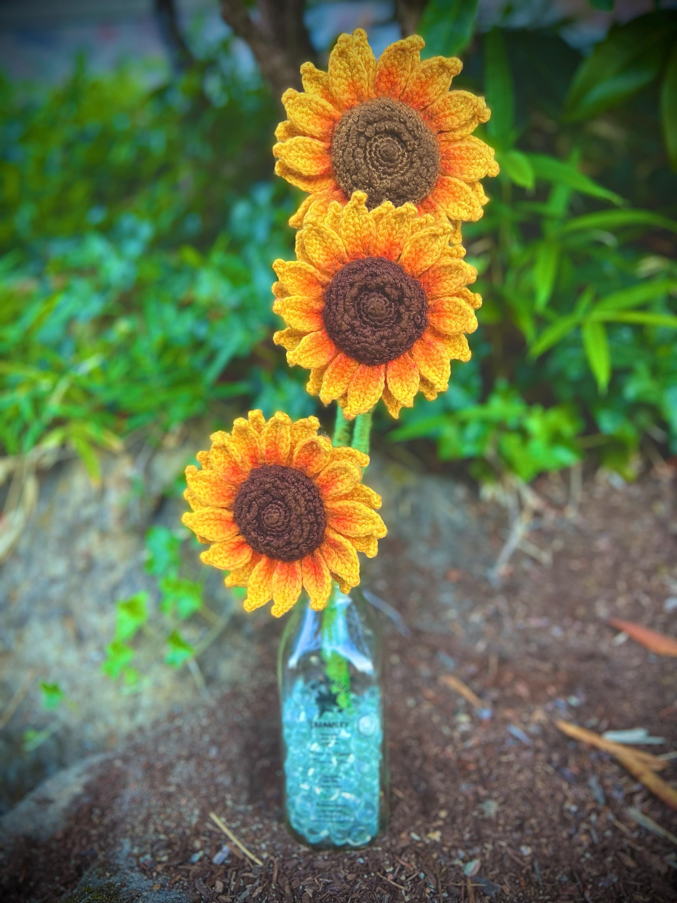 Sunflower Crochet Pattern, Crochet Flower Bouquet Pattern, Crochet Flower Pattern, Wedding Flower