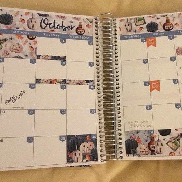 Printable October Monthly Kit, October Planner Stickers Kit, Halloween ...