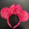Shiny 5mm Sequin On A 2 Way Stretch Velvet (1 Yard, Hot Pink) main image 0