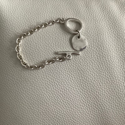 Silver Chunky Bracelet, Chain Bracelet,uno De 50 Style Bracelet,silver ...