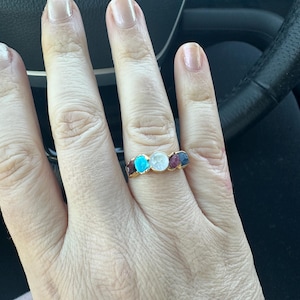 Customer photo from Louisa, Custom Raw Gemstone Mothers Ring