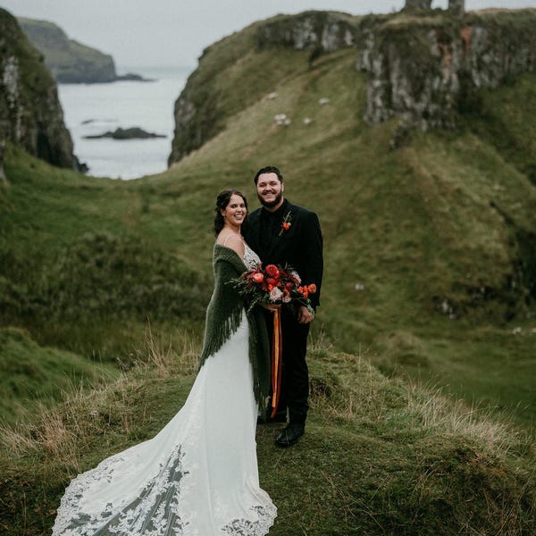 burnt orange shawl for wedding
