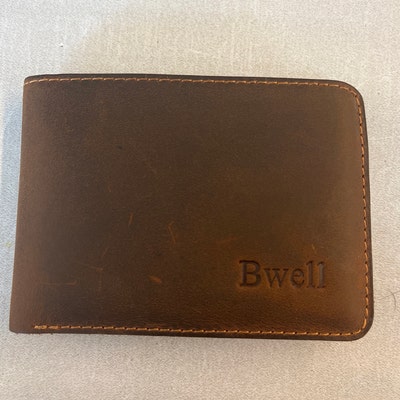 Slim Leather Wallet, DATE NIGHT, Personalized Bifold Wallet, Handmade ...
