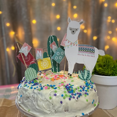 Llama Printable Cake Topper, Llama Cake Topper, Llama Cake Decor, Cake ...