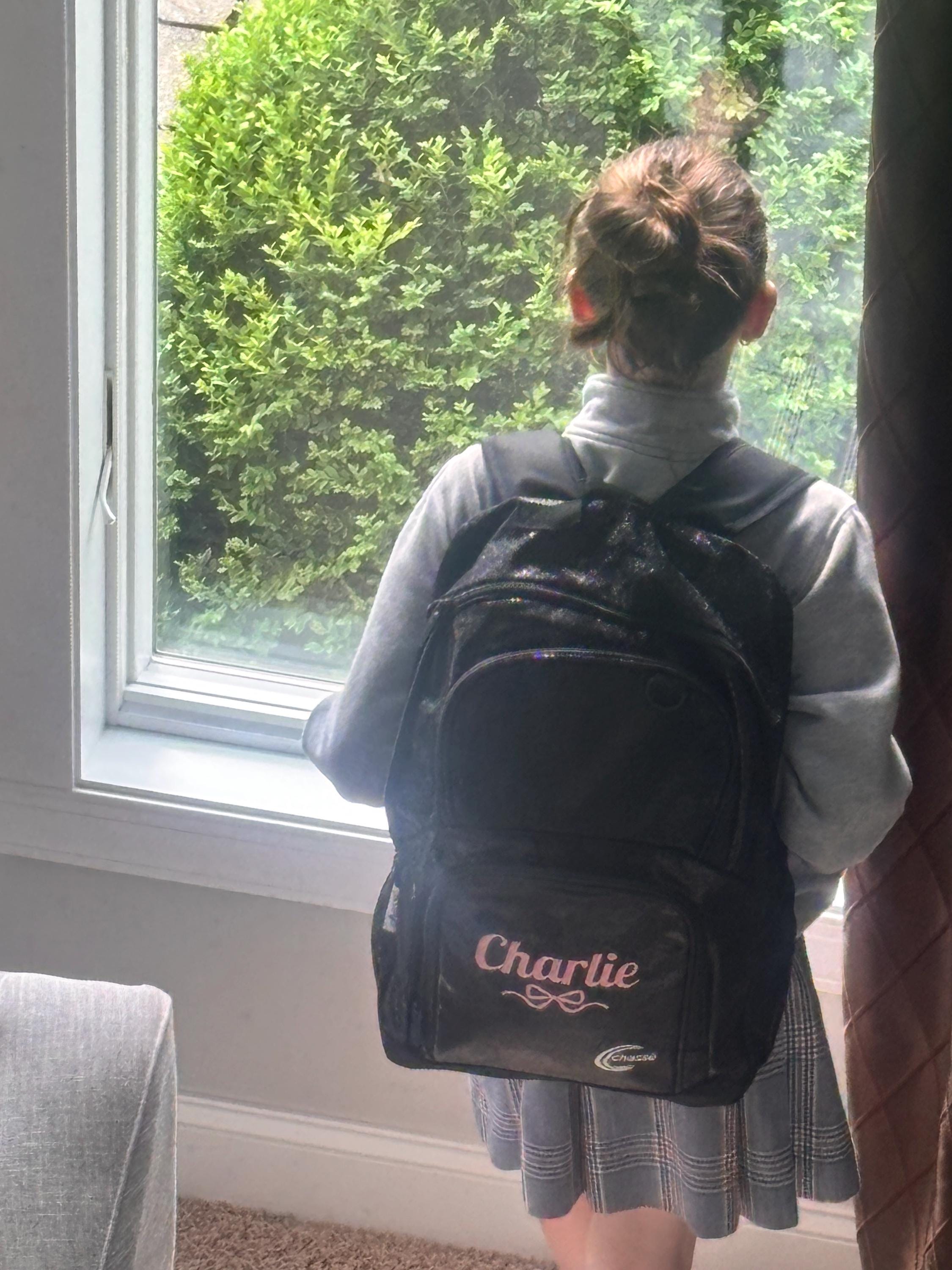 Personalized Chasse Glitter Backpacks, Cheer Bag, Dance Bag, Glitter Bag