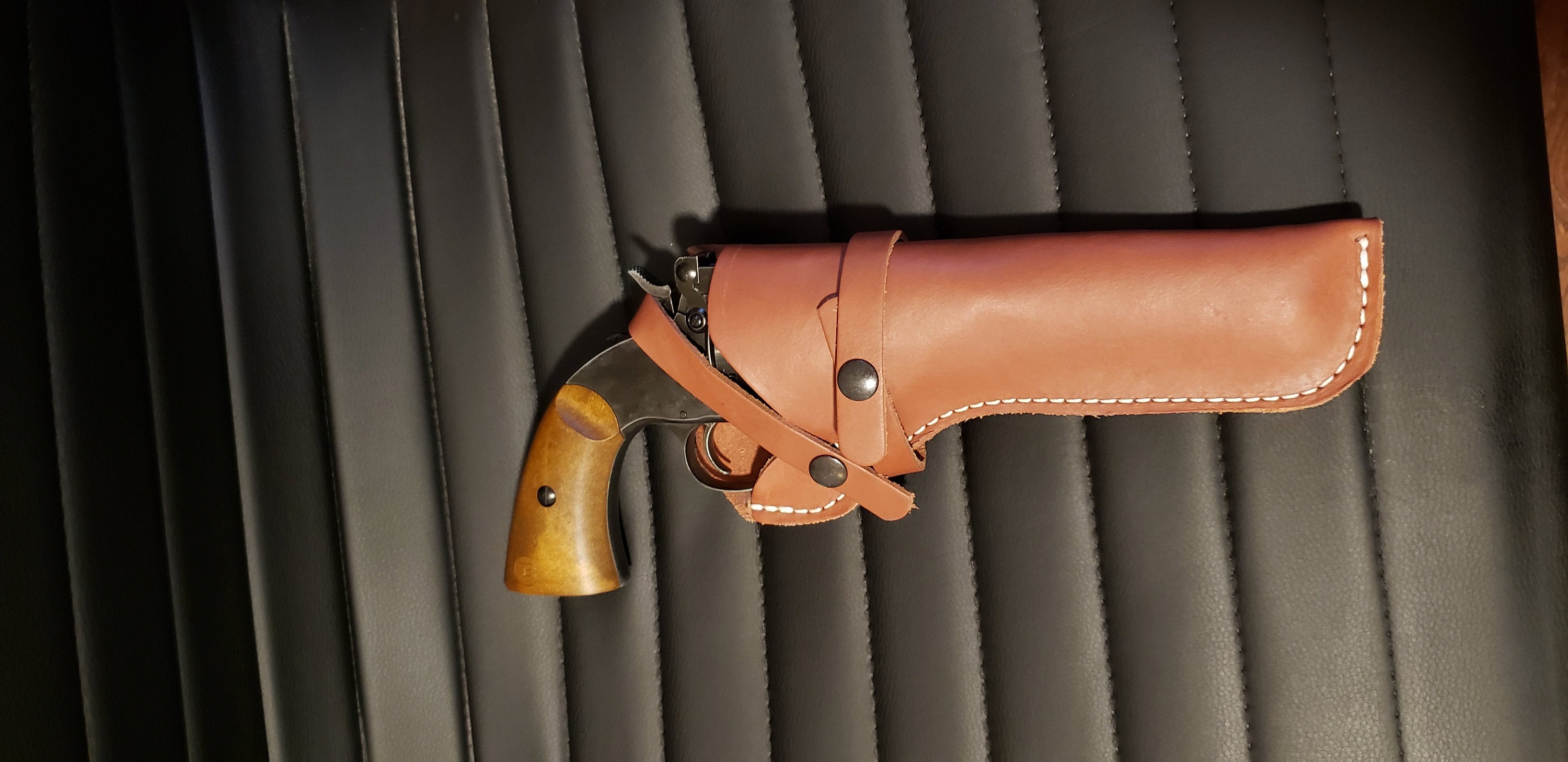 Western Leather Field Holster Fits S&W 586 686 66 19 10 Ruger GP100 Taurus 627 Colt Python King Cobra 6&quot;