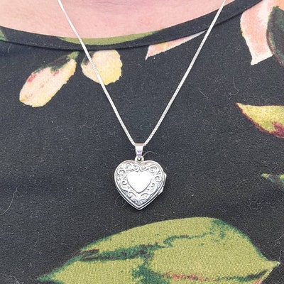 Victorian Heart Locket Necklace Sterling Silver Locket - Etsy