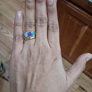 Customer photo from Subhashini, Custom Raw Gemstone Mothers Ring