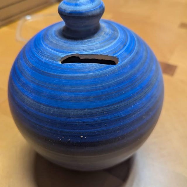 陶器の貯金箱、大人の貯金箱、割って開ける、穴なし、彼への陶器の記念