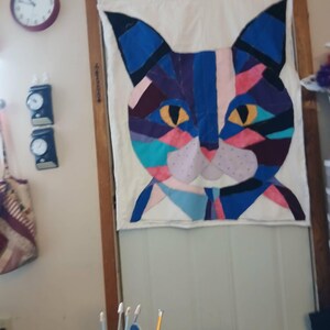 猫のパッチワーク、猫のキルト、キルティングパターン、猫のキルト