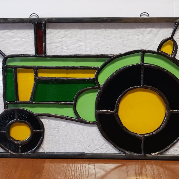 Tractor Stained Glass Pattern - 5.5" X 8" Full Scale Digital Download ...