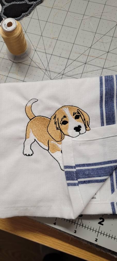 Customer project using Little Playing Beagle Puppy ITH embroidery design