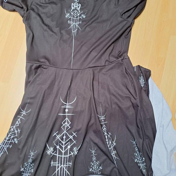 Norse Runes Dress: Long Sleeve Viking Midi Dress - Etsy