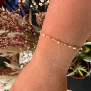 Bracciale Perle Donna Oro Regolabile - Delicato E Perfetto Per La Sposa | Regalo Compleanno, Festa Della Mamma
